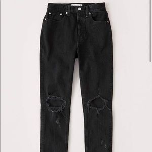 Ripped high rise mom jeans